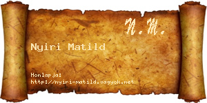 Nyiri Matild névjegykártya